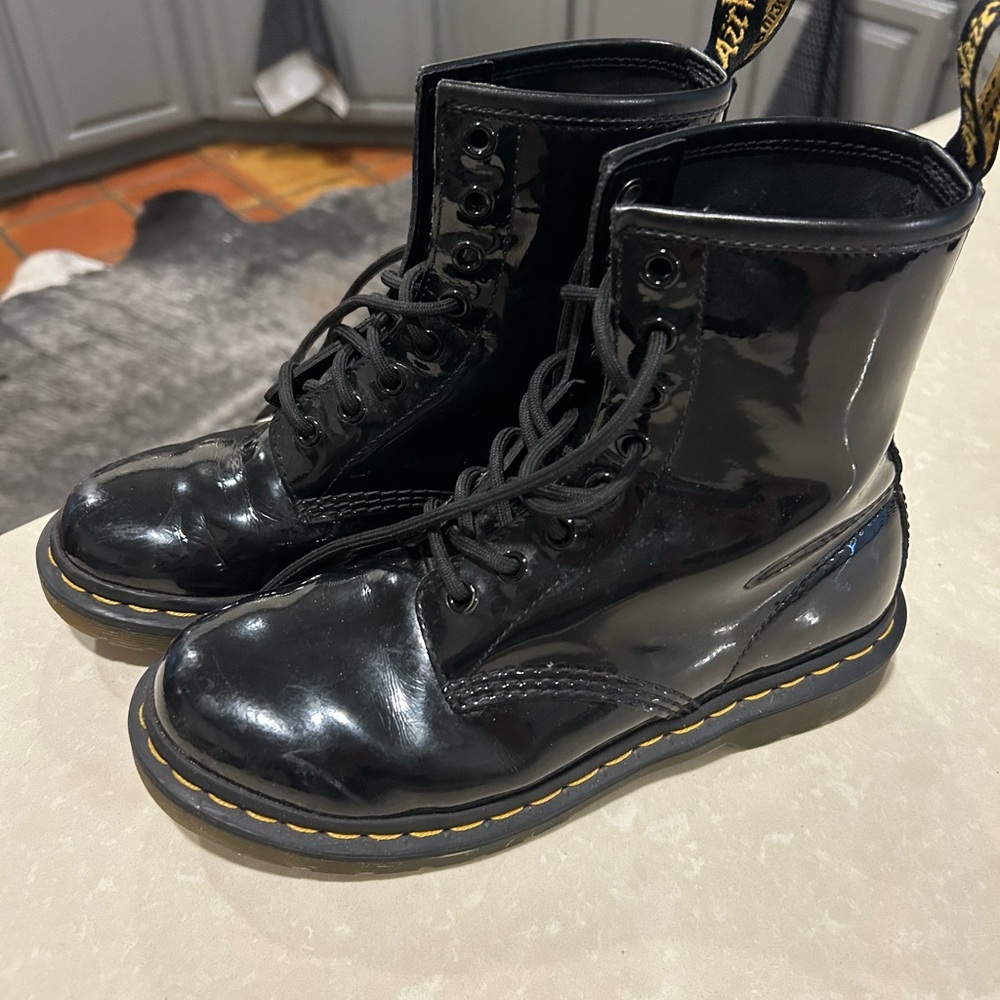 Dr. Martens Black Patent Leather Boots